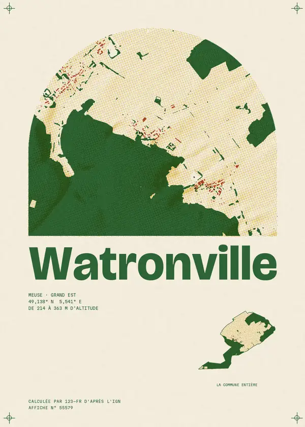Affiche de Watronville, calculée par 123-fr d'après l'IGN