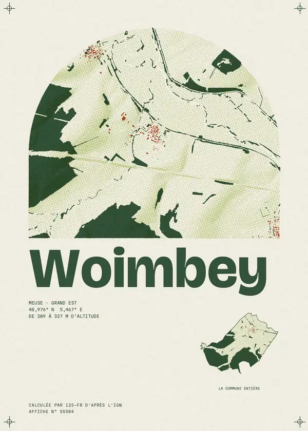 Affiche de Woimbey, calculée par 123-fr d'après l'IGN