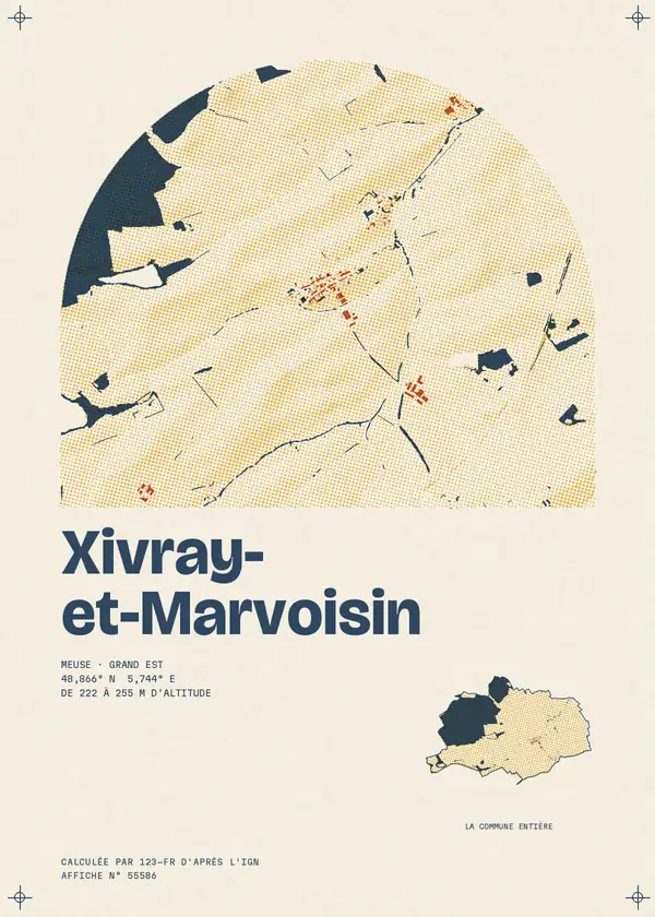 Affiche de Xivray-et-Marvoisin, calculée par 123-fr d'après l'IGN