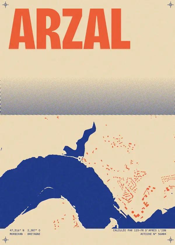 Affiche de Arzal, calculée par 123-fr d'après l'IGN