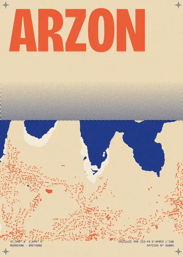 Affiche de Arzon, calculée par 123-fr d'après l'IGN