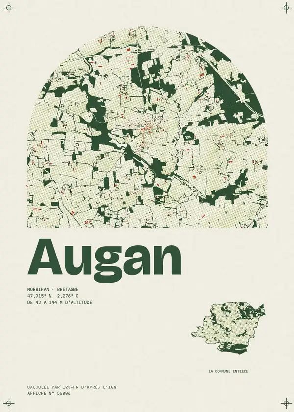 Affiche de Augan, calculée par 123-fr d'après l'IGN