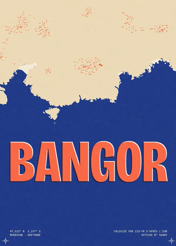 Affiche de Bangor, calculée par 123-fr d'après l'IGN
