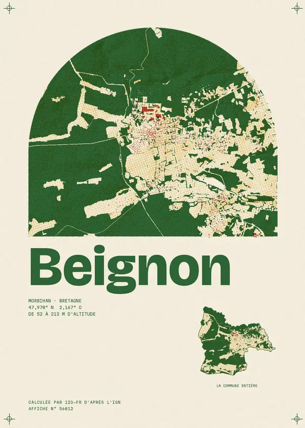 Affiche de Beignon, calculée par 123-fr d'après l'IGN