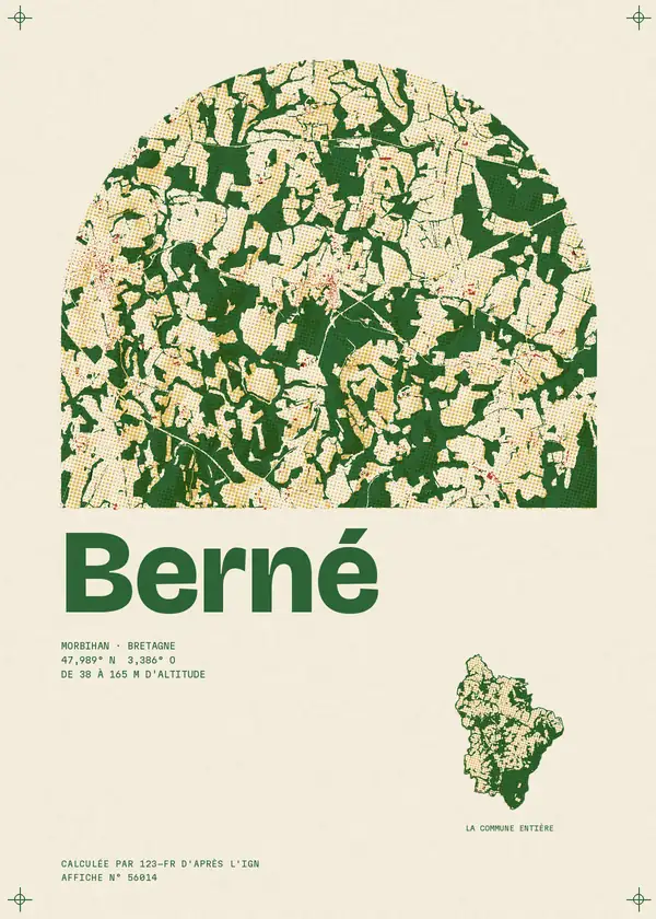 Affiche de Berné, calculée par 123-fr d'après l'IGN