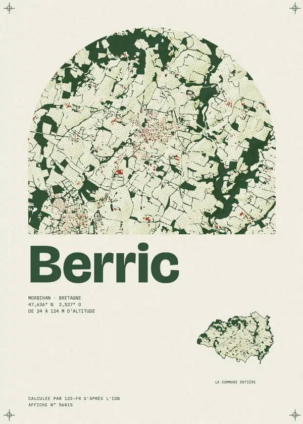 Affiche de Berric, calculée par 123-fr d'après l'IGN