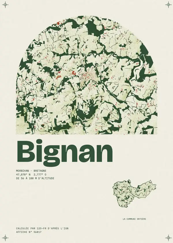 Affiche de Bignan, calculée par 123-fr d'après l'IGN