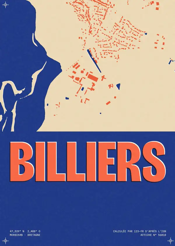 Affiche de Billiers, calculée par 123-fr d'après l'IGN