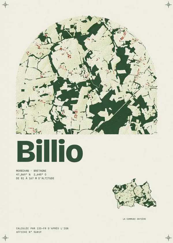 Affiche de Billio, calculée par 123-fr d'après l'IGN