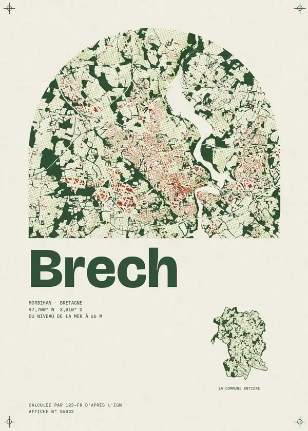 Affiche de Brech, calculée par 123-fr d'après l'IGN