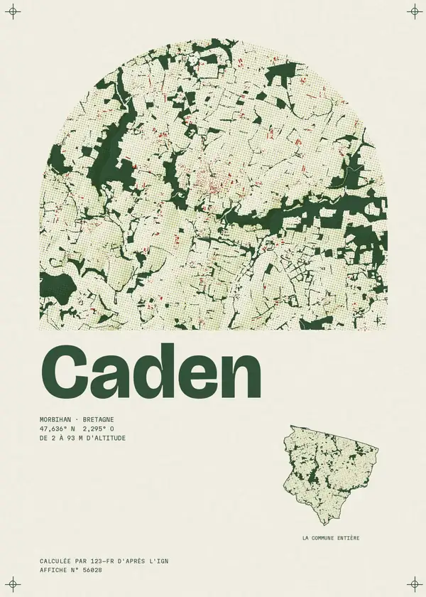 Affiche de Caden, calculée par 123-fr d'après l'IGN