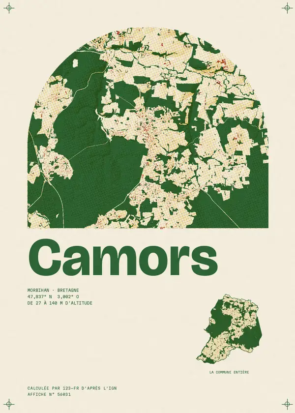 Affiche de Camors, calculée par 123-fr d'après l'IGN