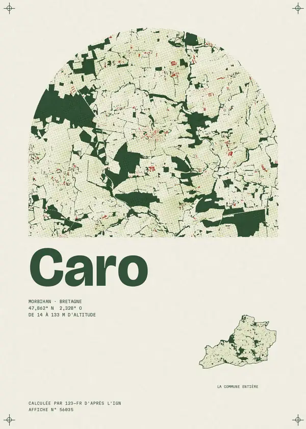 Affiche de Caro, calculée par 123-fr d'après l'IGN