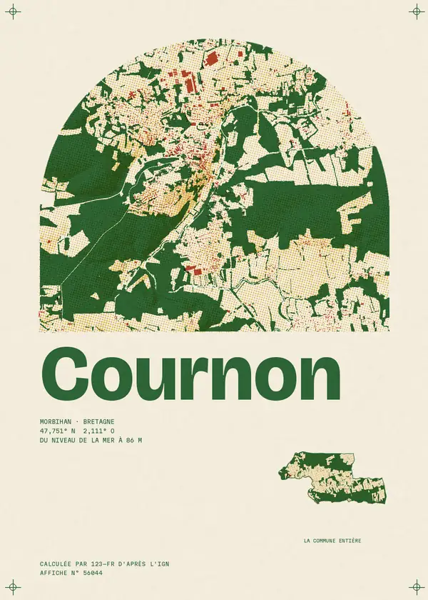 Affiche de Cournon, calculée par 123-fr d'après l'IGN