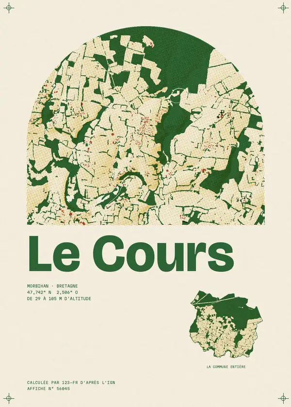 Affiche de Le Cours, calculée par 123-fr d'après l'IGN