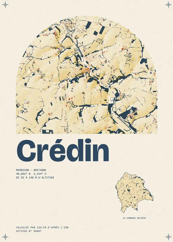 Affiche de Crédin, calculée par 123-fr d'après l'IGN