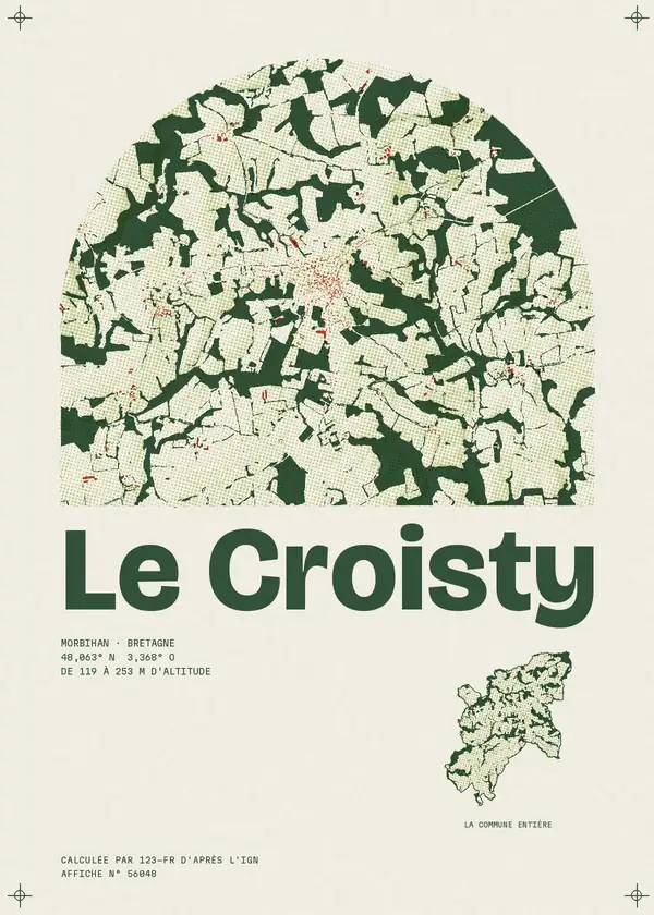 Affiche de Le Croisty, calculée par 123-fr d'après l'IGN