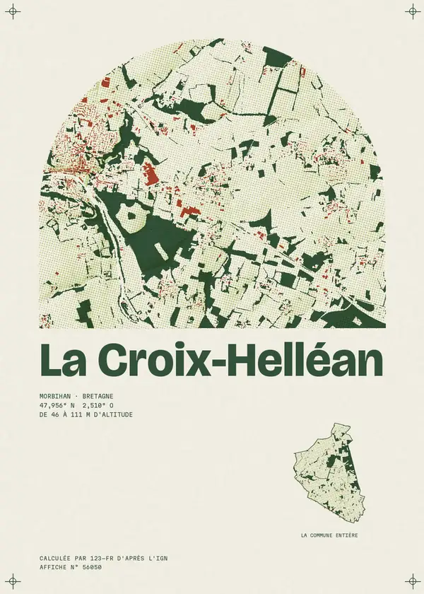 Affiche de La Croix-Helléan, calculée par 123-fr d'après l'IGN