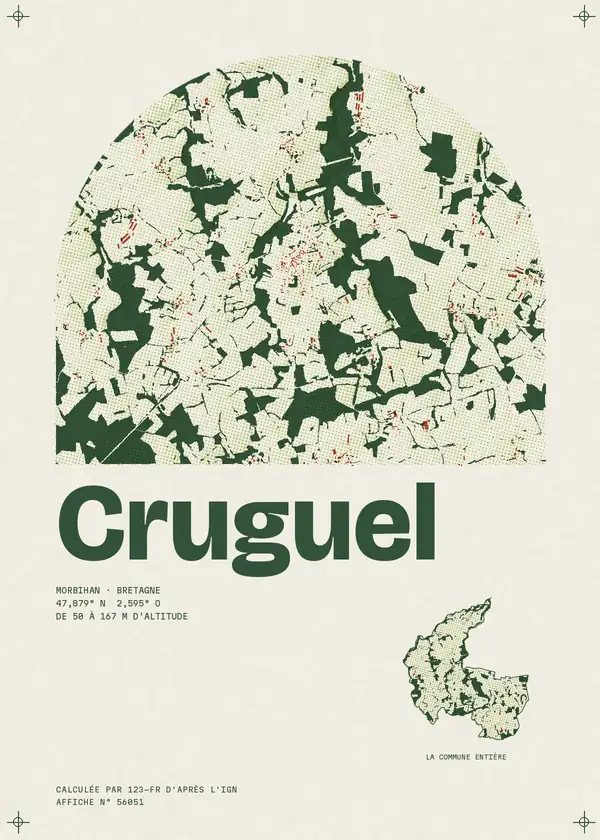Affiche de Cruguel, calculée par 123-fr d'après l'IGN
