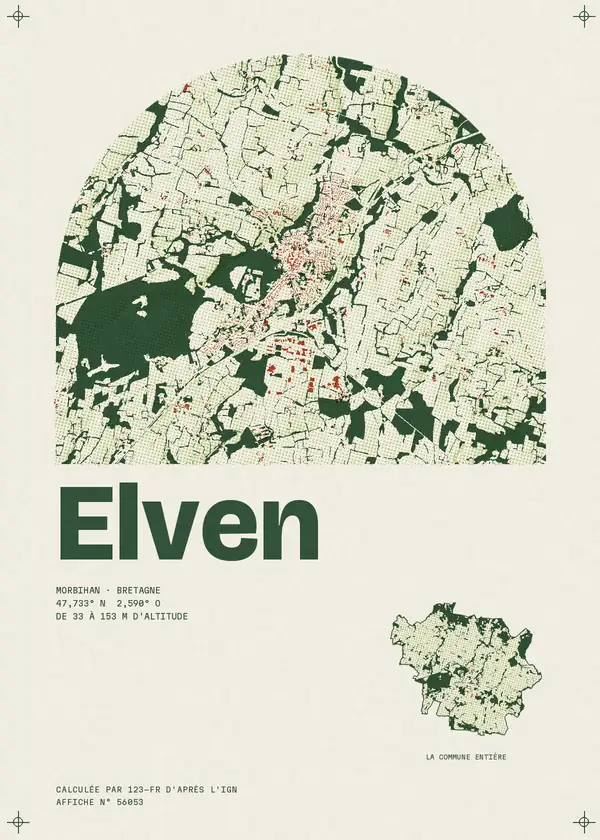 Affiche de Elven, calculée par 123-fr d'après l'IGN
