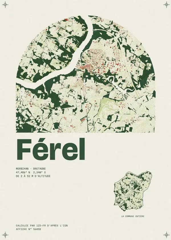 Affiche de Férel, calculée par 123-fr d'après l'IGN