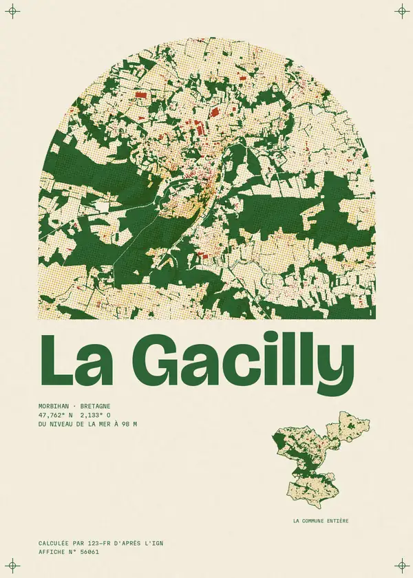 Affiche de La Gacilly, calculée par 123-fr d'après l'IGN