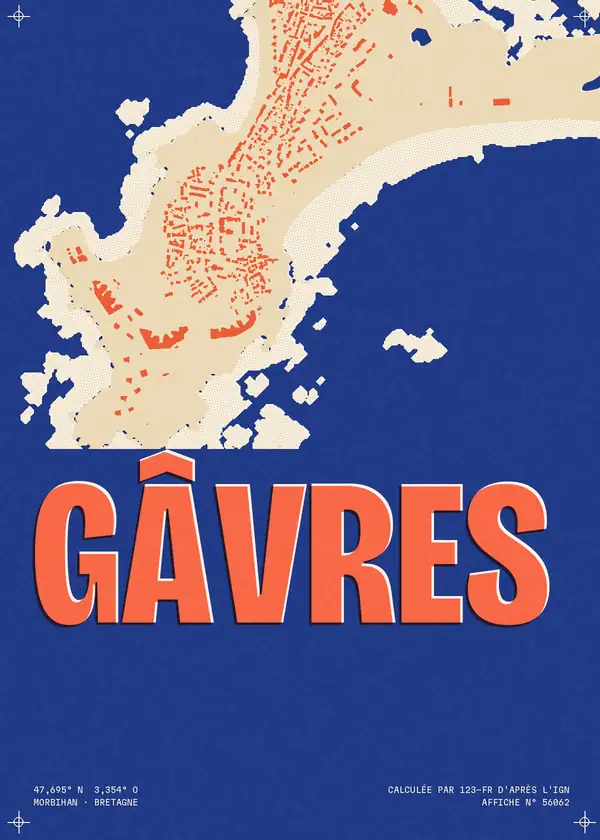 Affiche de Gâvres, calculée par 123-fr d'après l'IGN
