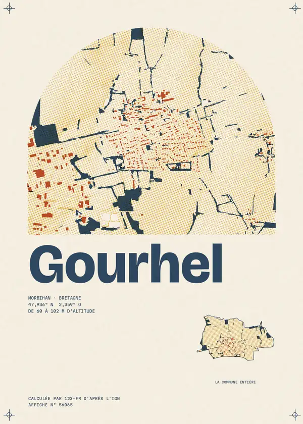 Affiche de Gourhel, calculée par 123-fr d'après l'IGN
