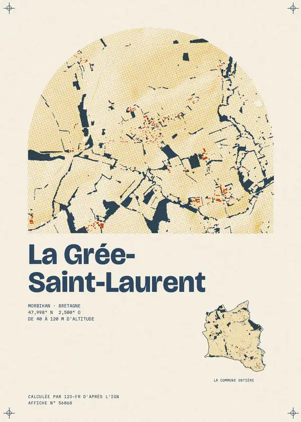 Affiche de La Grée-Saint-Laurent, calculée par 123-fr d'après l'IGN