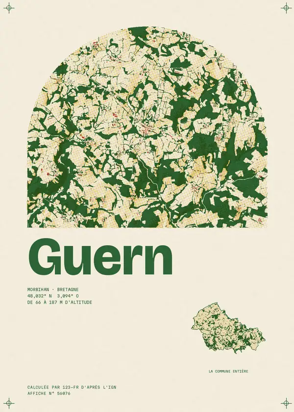 Affiche de Guern, calculée par 123-fr d'après l'IGN