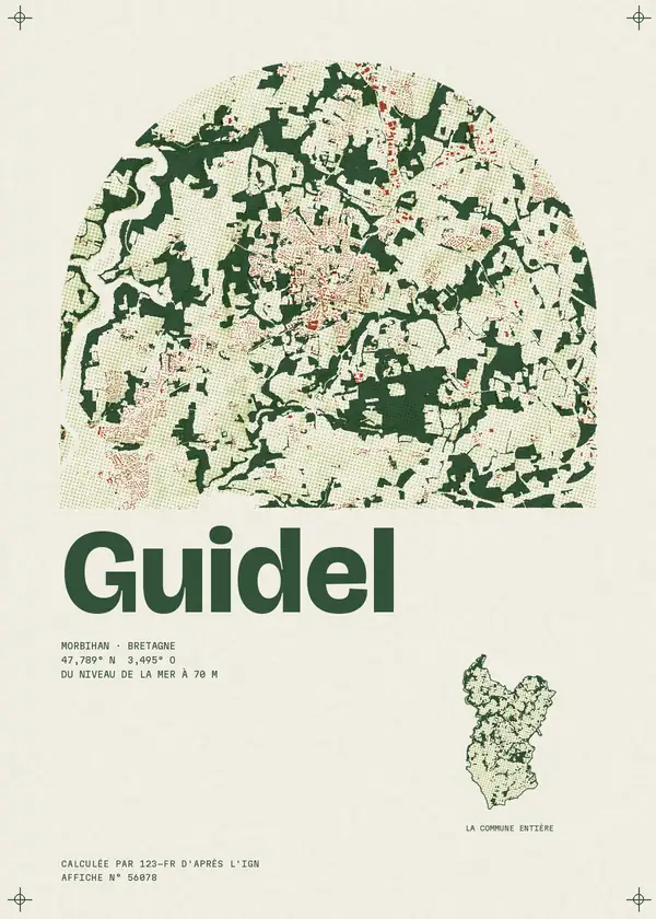 Affiche de Guidel, calculée par 123-fr d'après l'IGN