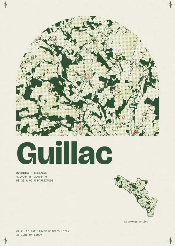 Affiche de Guillac, calculée par 123-fr d'après l'IGN