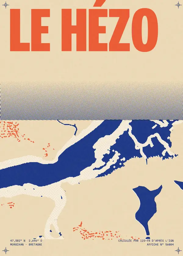 Affiche de Le Hézo, calculée par 123-fr d'après l'IGN