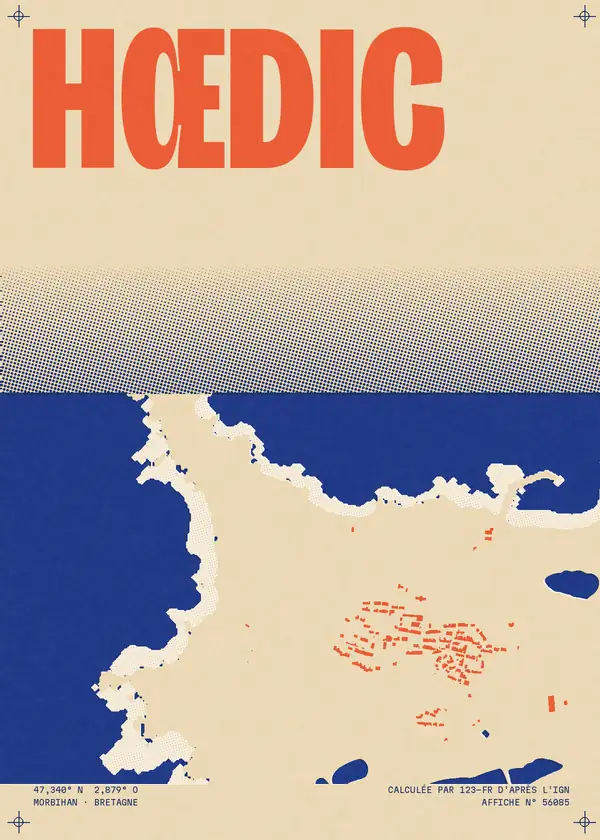 Affiche de Hœdic, calculée par 123-fr d'après l'IGN