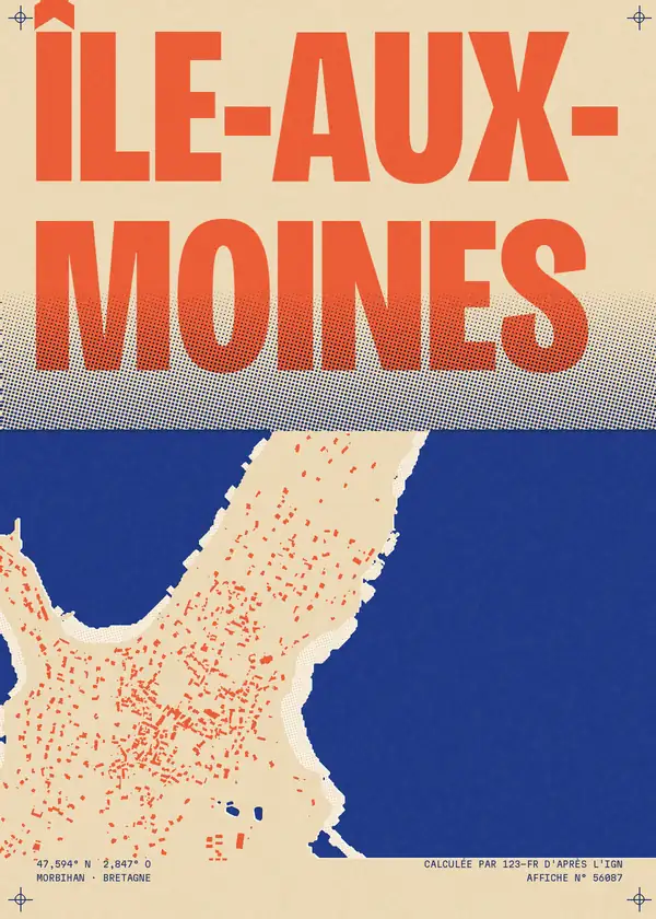 Affiche de Île-aux-Moines, calculée par 123-fr d'après l'IGN