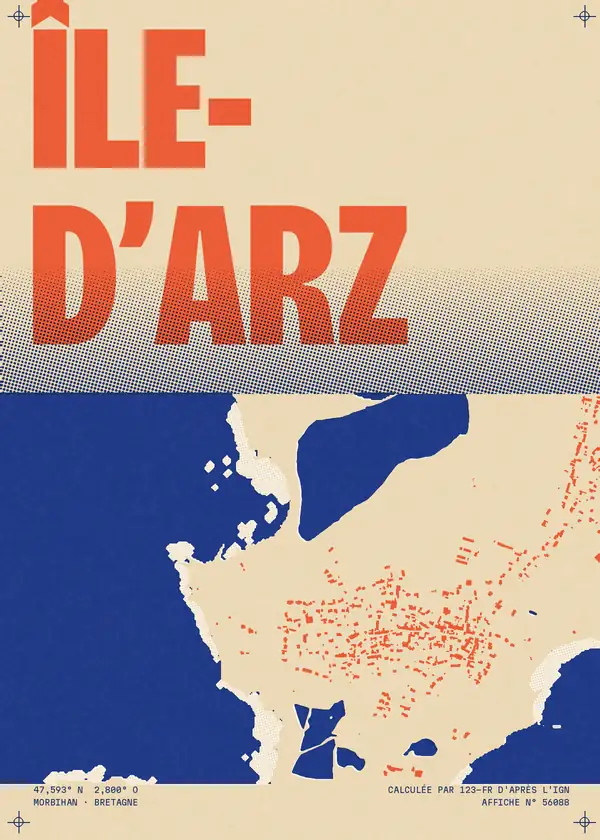 Affiche de Île-d'Arz, calculée par 123-fr d'après l'IGN