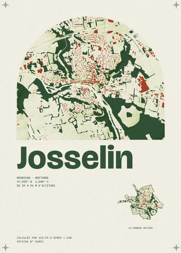 Affiche de Josselin, calculée par 123-fr d'après l'IGN