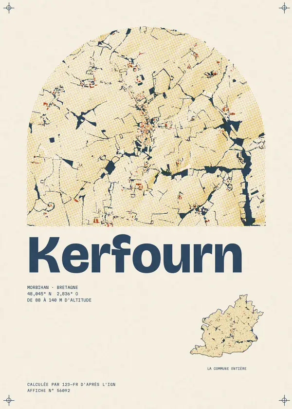 Affiche de Kerfourn, calculée par 123-fr d'après l'IGN