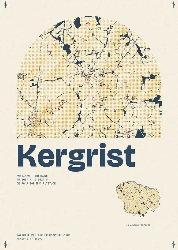 Affiche de Kergrist, calculée par 123-fr d'après l'IGN