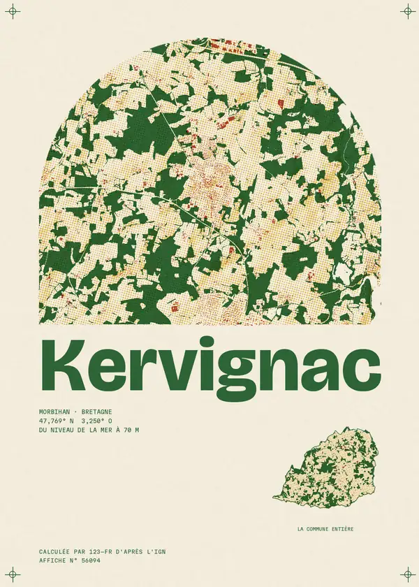 Affiche de Kervignac, calculée par 123-fr d'après l'IGN