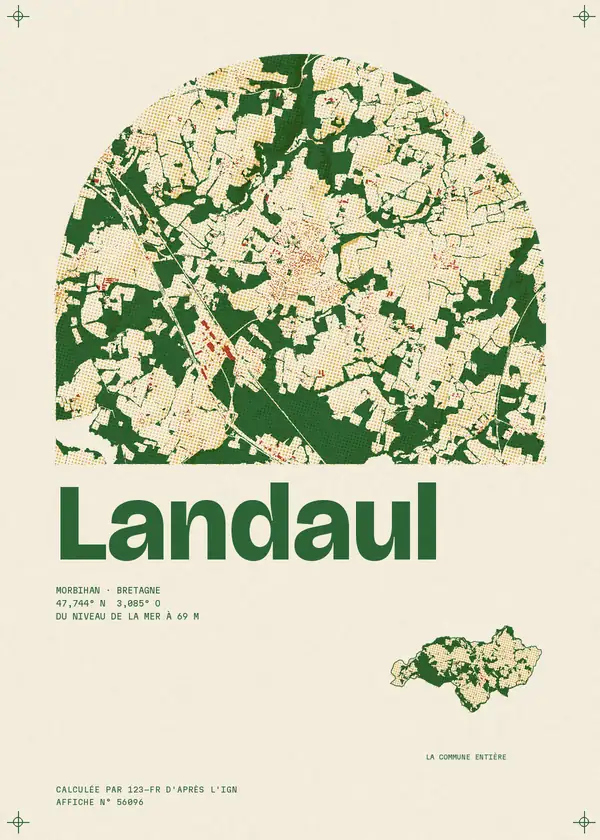 Affiche de Landaul, calculée par 123-fr d'après l'IGN