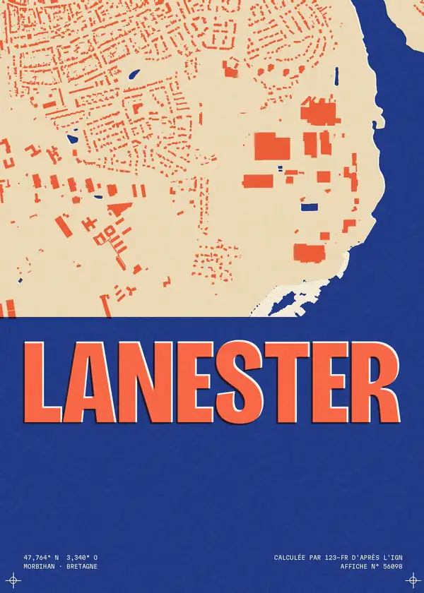 Affiche de Lanester, calculée par 123-fr d'après l'IGN