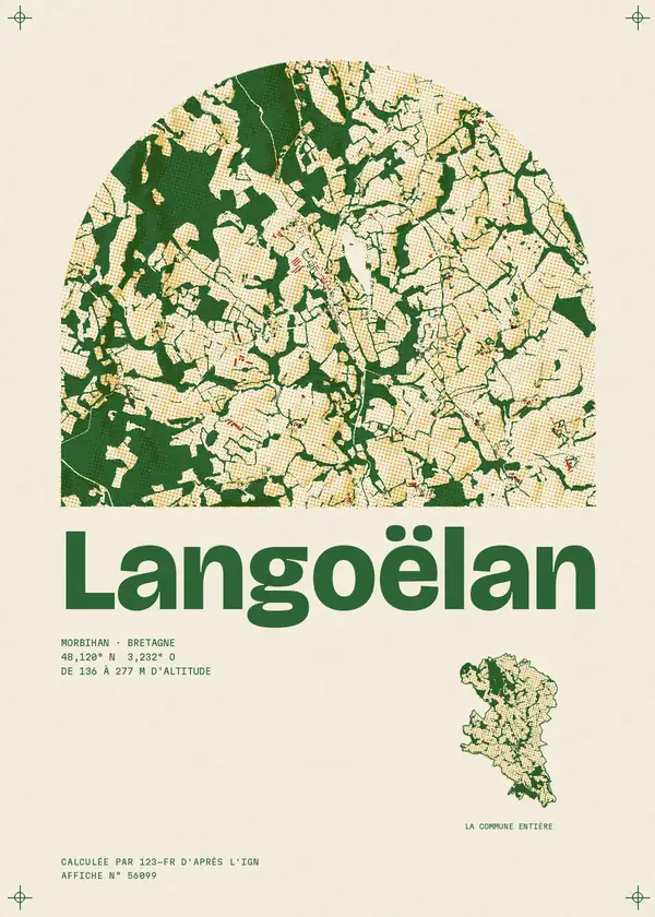 Affiche de Langoëlan, calculée par 123-fr d'après l'IGN