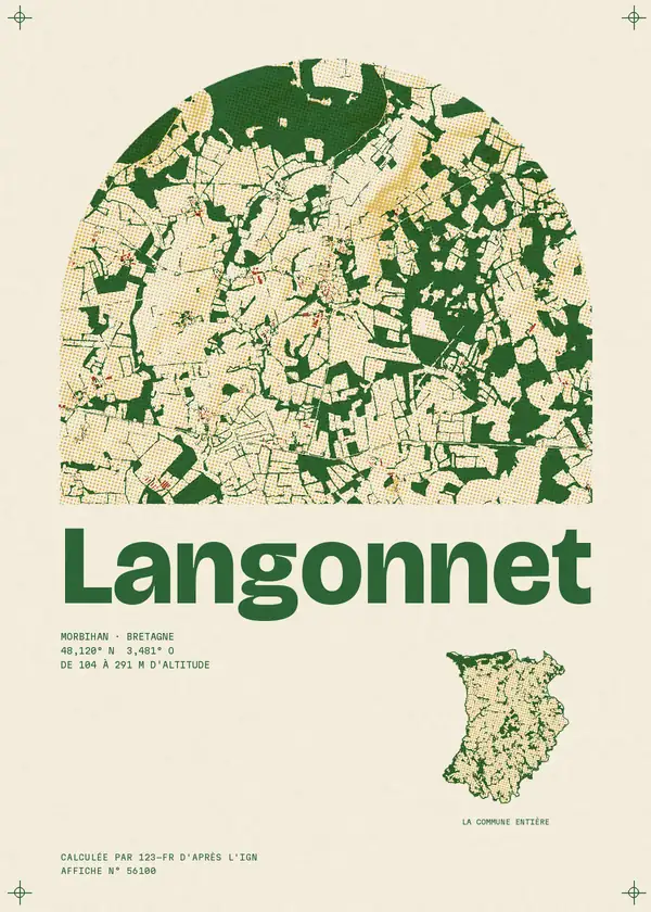 Affiche de Langonnet, calculée par 123-fr d'après l'IGN