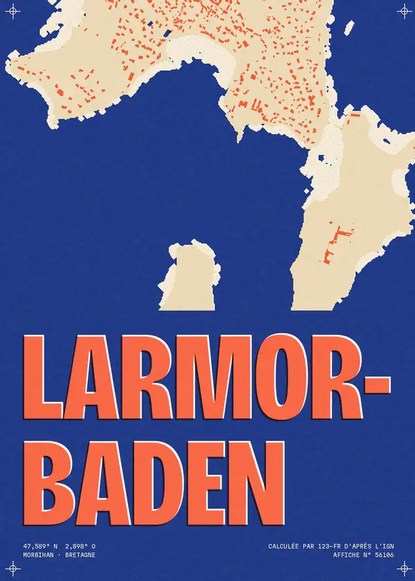 Affiche de Larmor-Baden, calculée par 123-fr d'après l'IGN