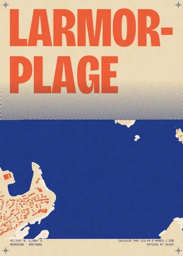 Affiche de Larmor-Plage, calculée par 123-fr d'après l'IGN