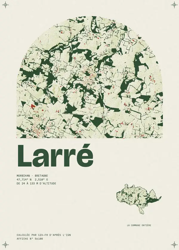 Affiche de Larré, calculée par 123-fr d'après l'IGN