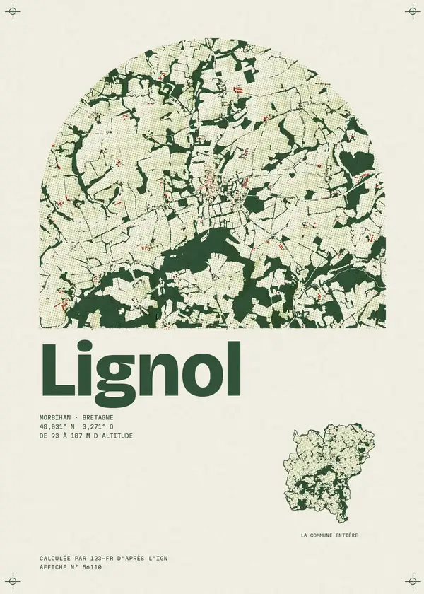 Affiche de Lignol, calculée par 123-fr d'après l'IGN