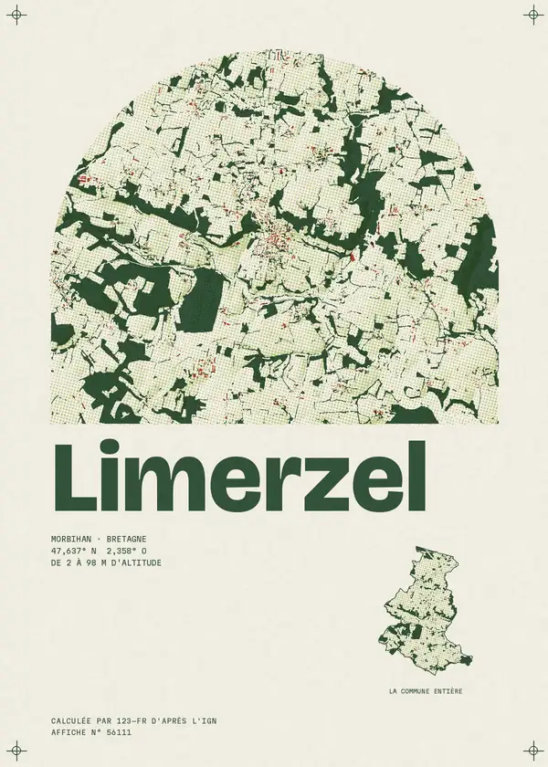 Affiche de Limerzel, calculée par 123-fr d'après l'IGN