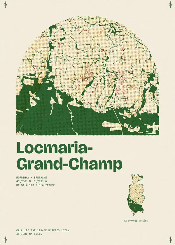 Affiche de Locmaria-Grand-Champ, calculée par 123-fr d'après l'IGN